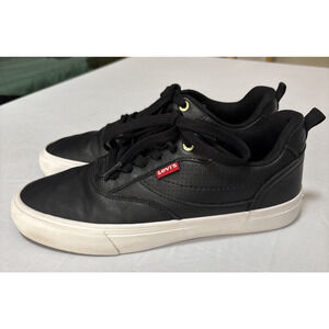 Levi's Womens 8 Black Naya Lux Faux Leather Sneakers Comfort Skater Sporty Urban